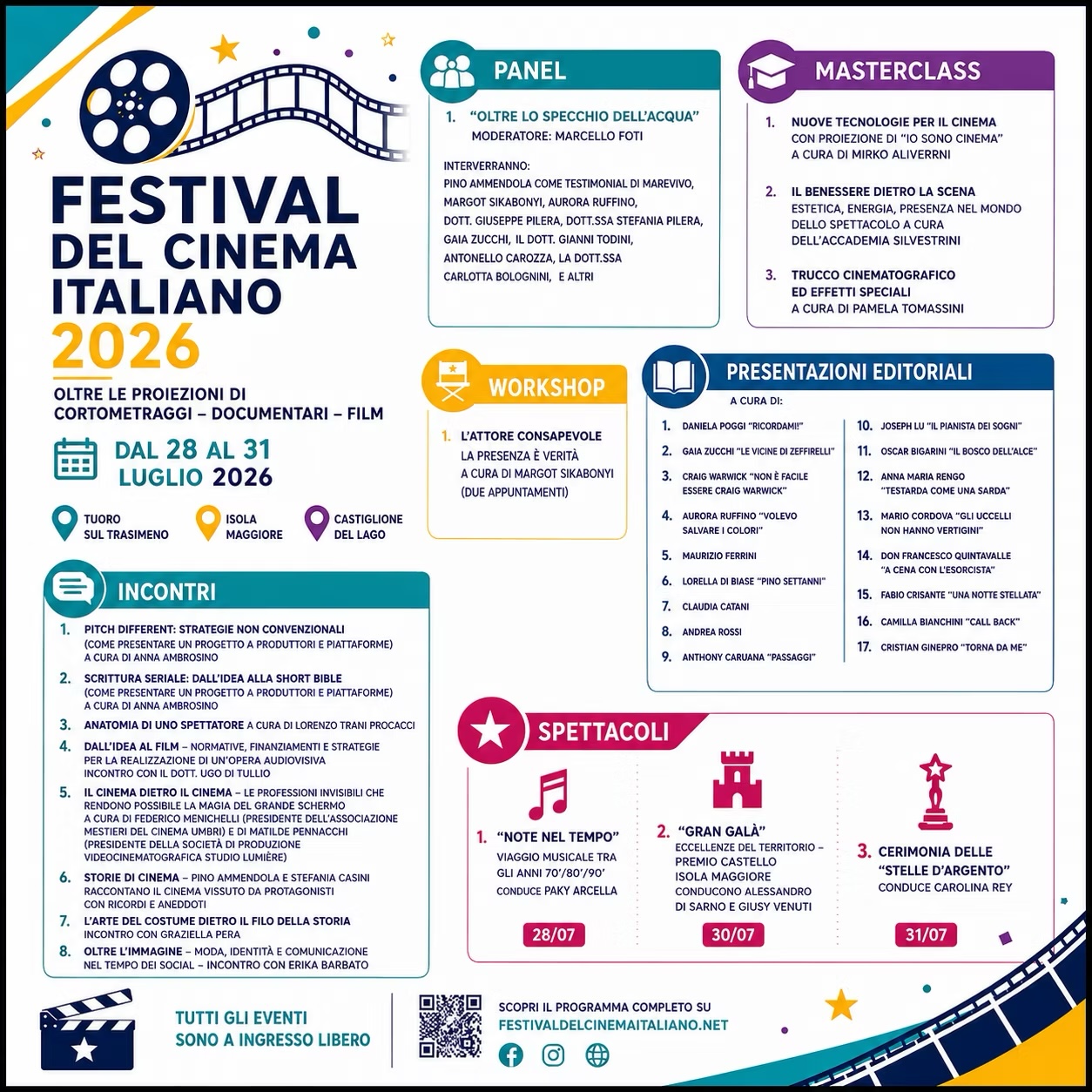 Locandina del Festival del Cinema Italiano a Tuoro sul Trasimeno e Castiglione del Lago