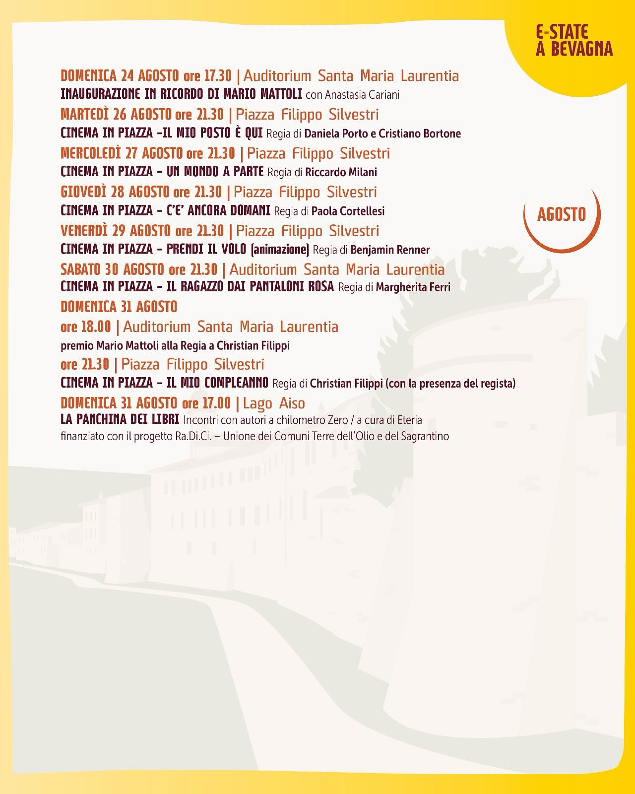 Programme de E-state a Bevagna à Bevagna