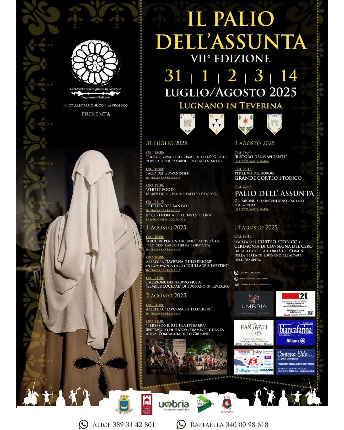 Programme of Palio dell'Assunta in Lugnano in Teverina