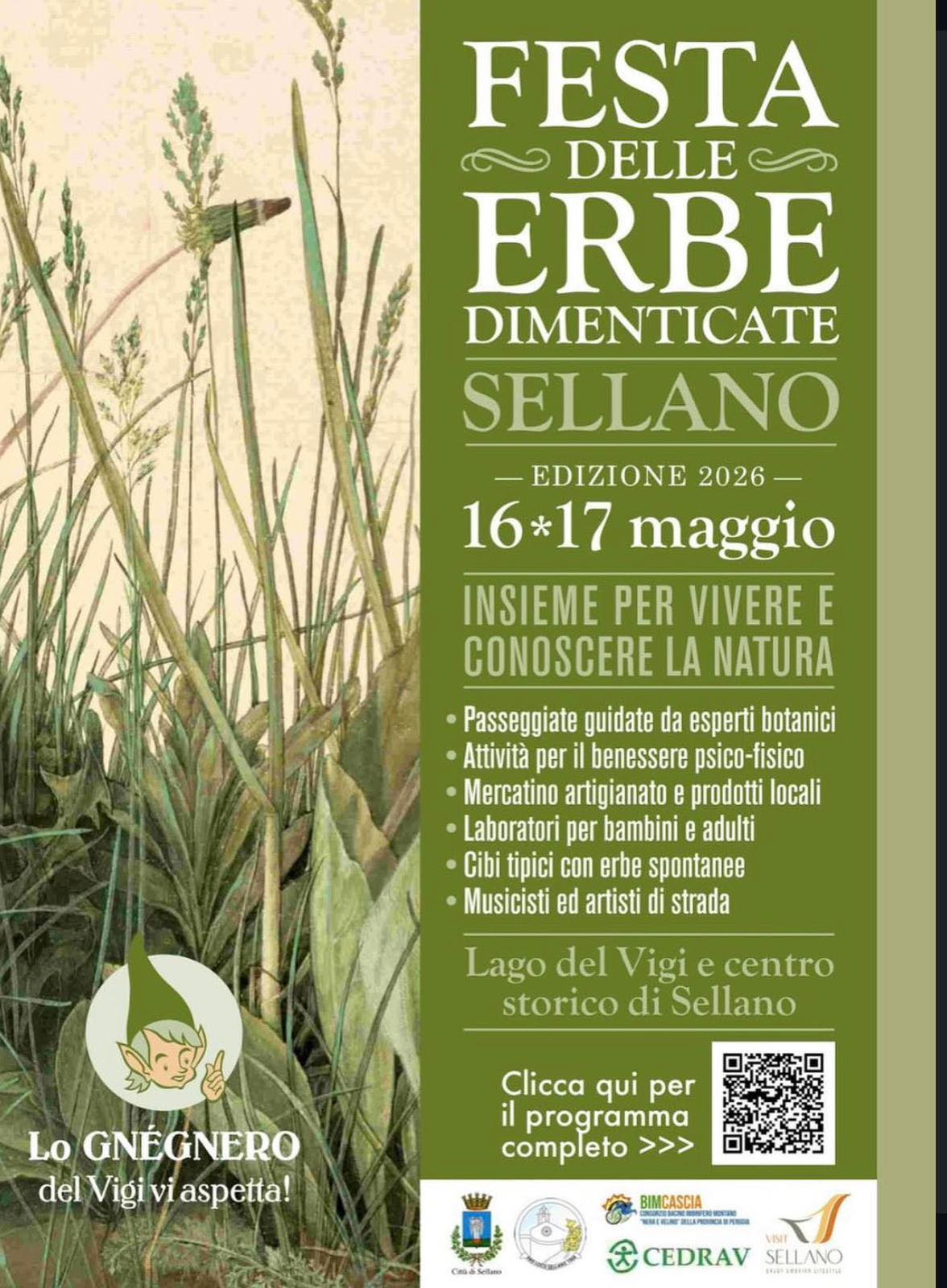 Locandina della Festa delle Erbe Dimenticate a Sellano