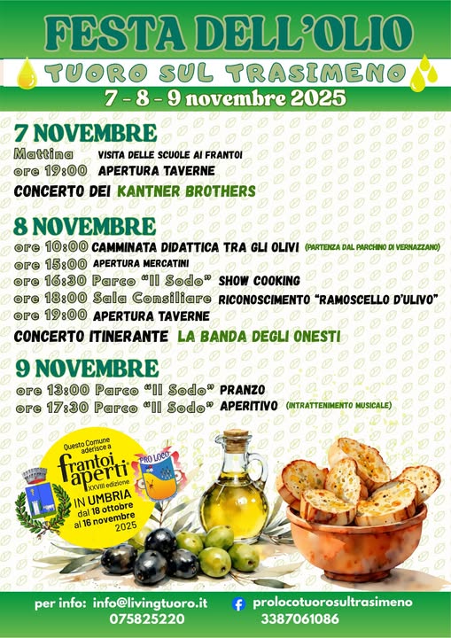 Programme of Festa dell'olio 2025 in Tuoro sul Trasimeno