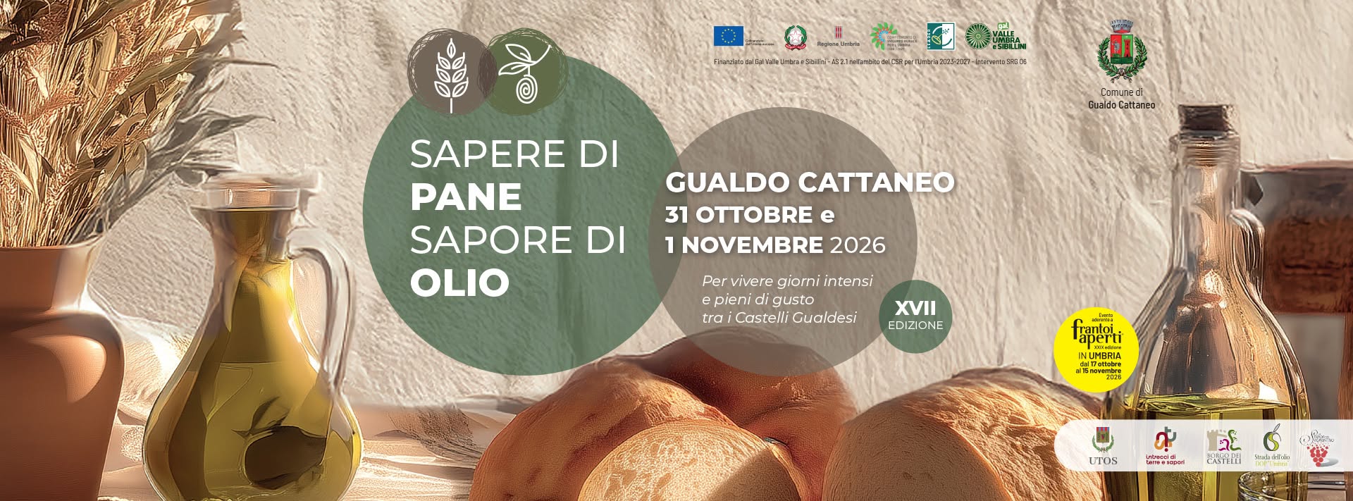 Poster sapore di pane sapore di olio 2026 - Gualdo Cattaneo
