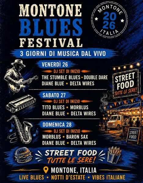 Locandina del Montone Blues Festival 2026 a Montone