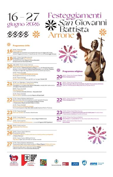 Programme of Festeggiamenti di San Giovanni Battista in Arrone