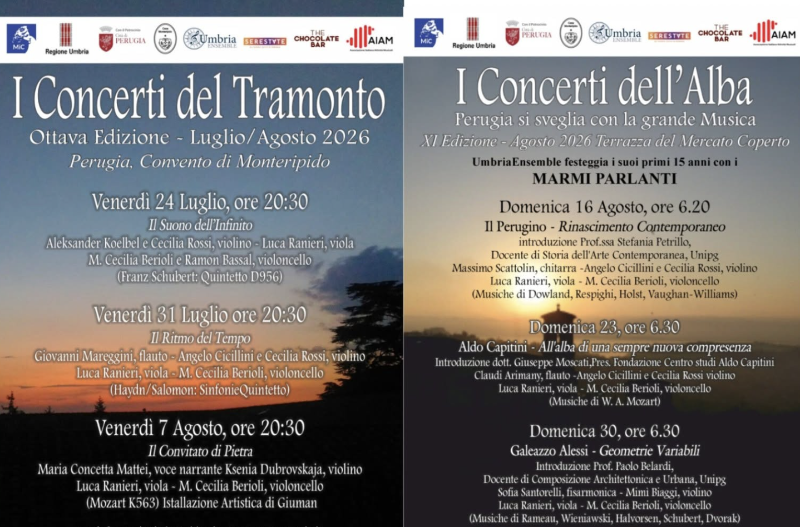 poster concerti alba tramonto 2026