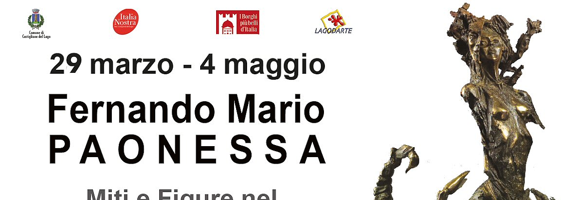 Poster of the exhibition Miti e figure nel concrezionismo in Castiglione del Lago