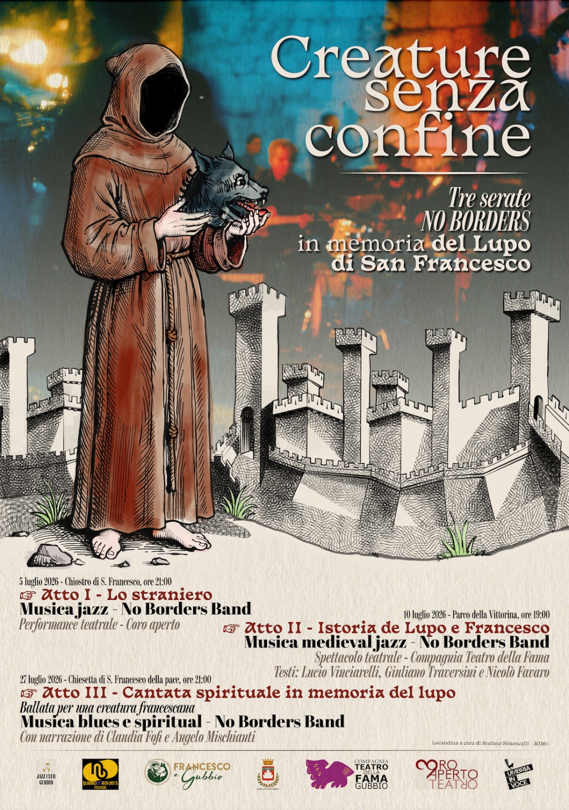 Plakat Creature senza confine 2026 in Gubbio