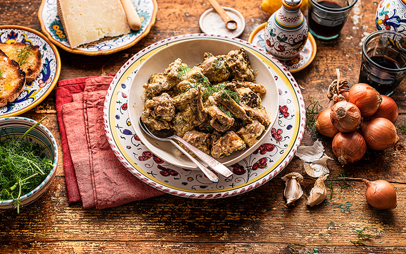 Lamb in fricassee