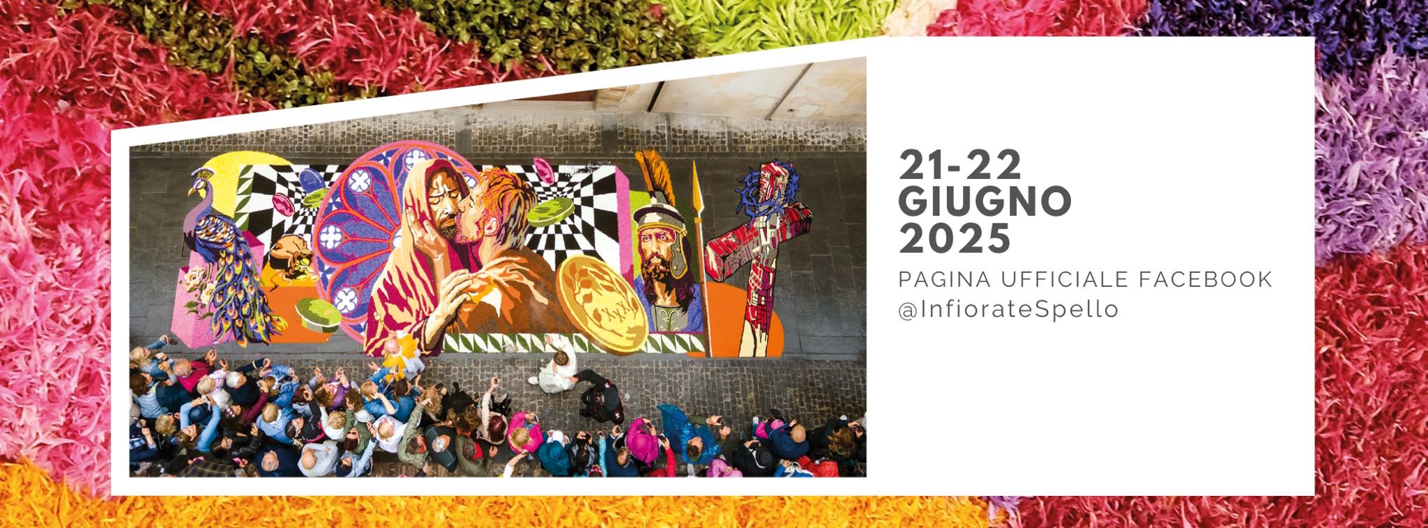 Poster for the 2025 Infiorate di Spello in Spello