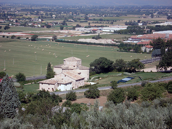 Assisi, Spello and the steep slopes of Mt. Subasio