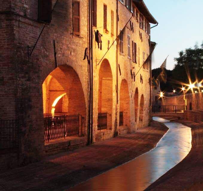 Night view of Porticato Conce