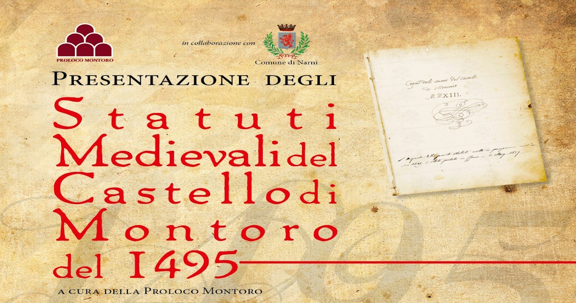 playbill Presentazione degli Statuti Medievali del Castello di Montoro del 1495 - Narni