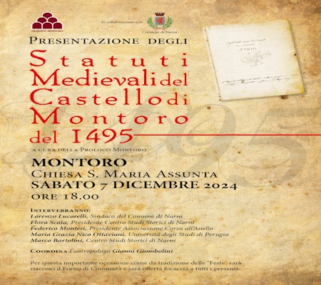 carte de jeu Presentazione degli Statuti Medievali del Castello di Montoro del 1495 - Narni