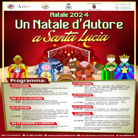 spielplan Weihnachten eines Autors in Santa Lucia 2024 - Perugia