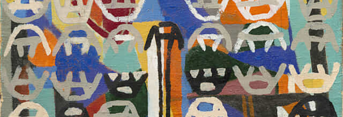 Work by Capogrossi in the exhibition “Afro Burri Capogrossi. Alfabeto senza parole” in Perugia