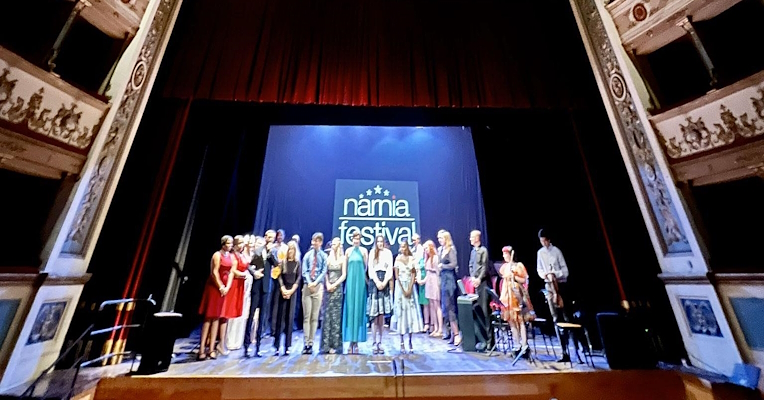  Stage hosting a musical event of the Narnia Festival. 