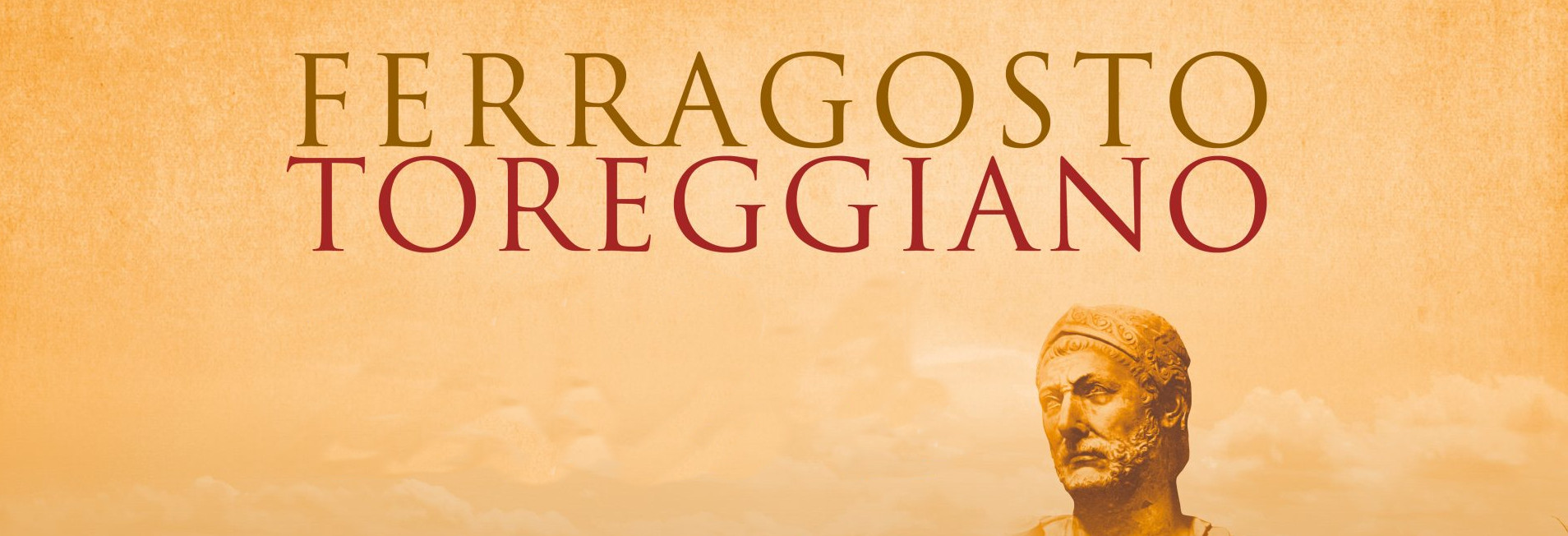 Event poster with a photograph of a Roman bust