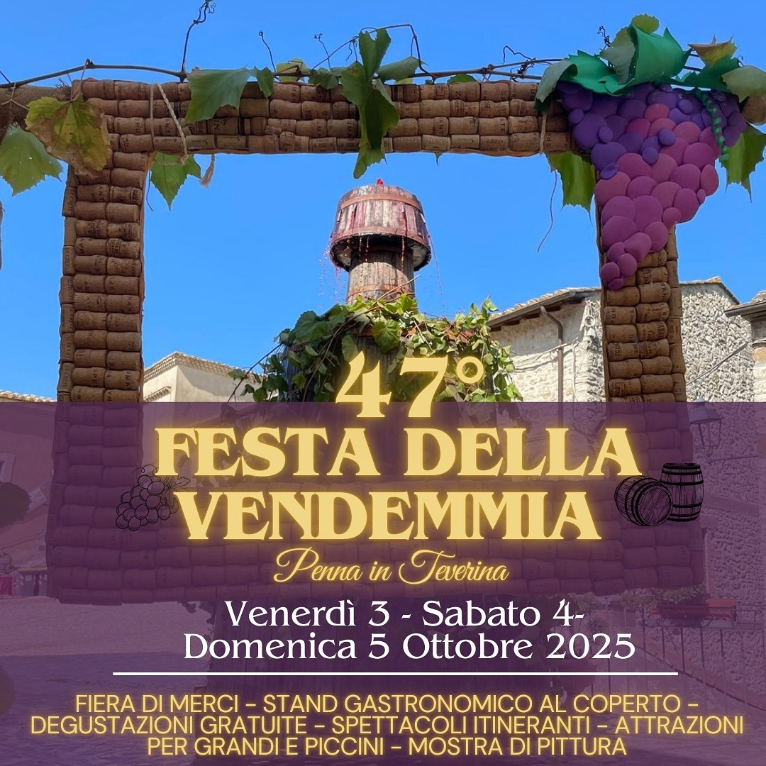 playbill festa della vendemmia 2025 - penna in teverina