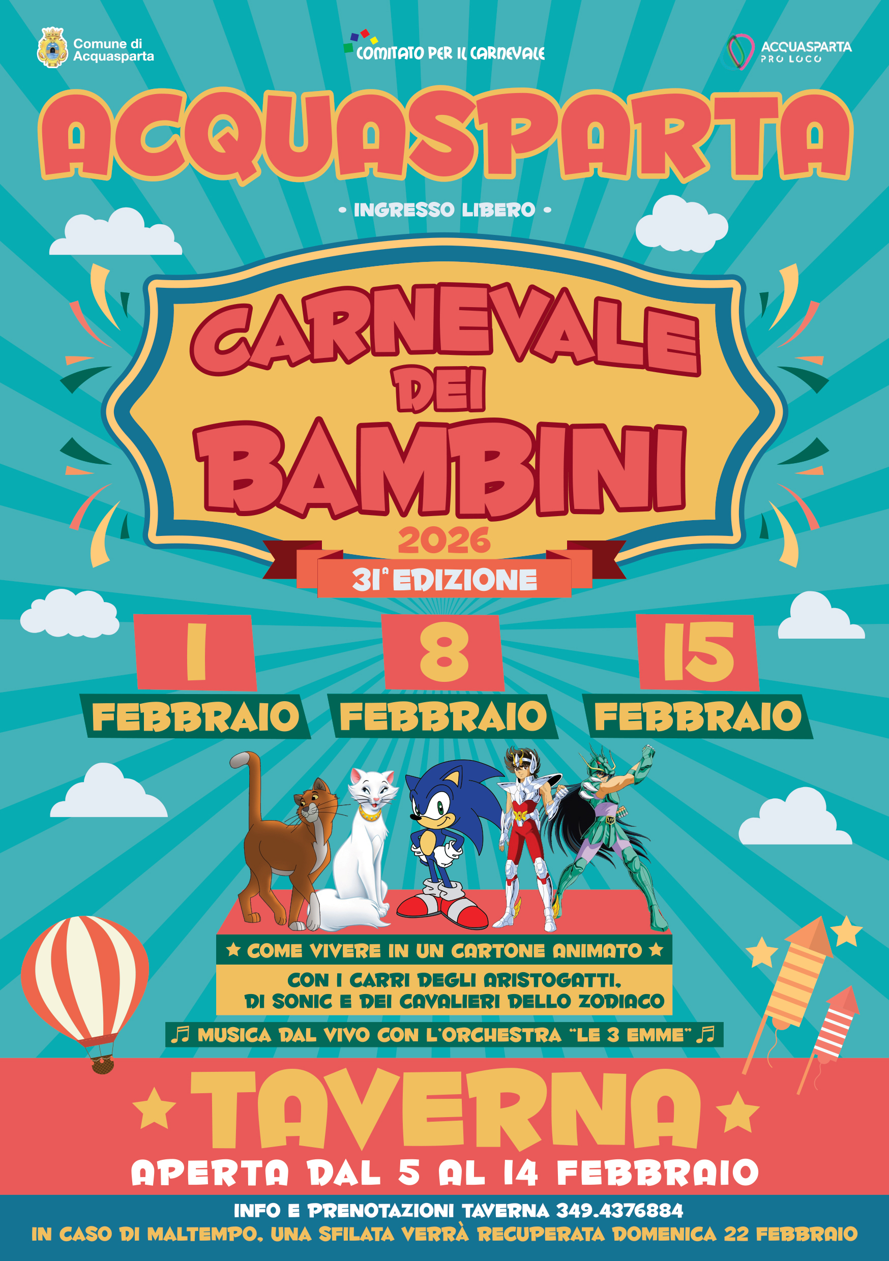 poster carnavale dei bambini di acquasparta