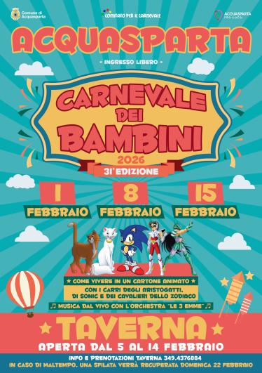 poster carnavale dei bambini di acquasparta