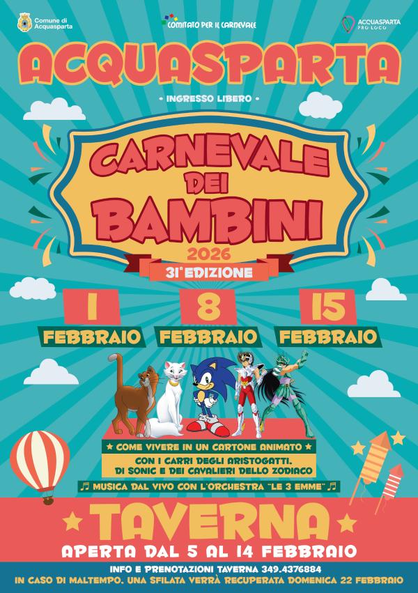 poster carnavale dei bambini di acquasparta 