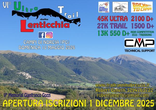 Plakat des Ultra Trail della Lenticchia 2026 in Campi di Norcia