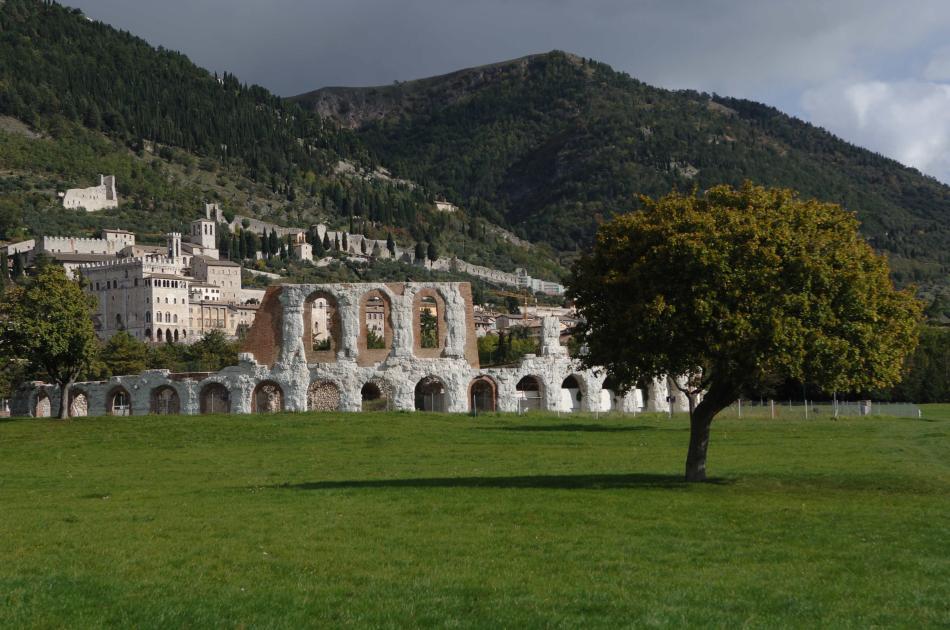 Mountain bike trail from Gubbio to mount Sant'Ubaldo