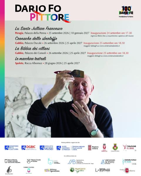 Affiche de Dario Fo Pittore: la Bibbia dei Villani à Gubbio